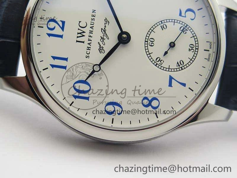 Portuguese Fa Jones IW544203 SS GSF 1:1 Best Edition White Dial On Leather Strap Casual 7235