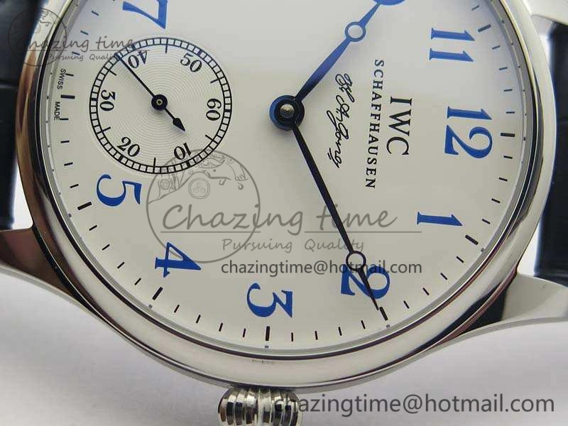 Portuguese Fa Jones IW544203 SS GSF 1:1 Best Edition White Dial On Leather Strap Casual 7235