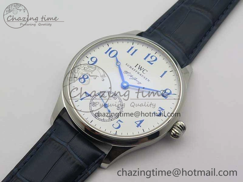 Portuguese Fa Jones IW544203 SS GSF 1:1 Best Edition White Dial On Leather Strap Casual 7235