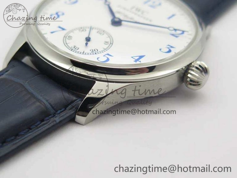 Portuguese Fa Jones IW544203 SS GSF 1:1 Best Edition White Dial On Leather Strap Casual 7235