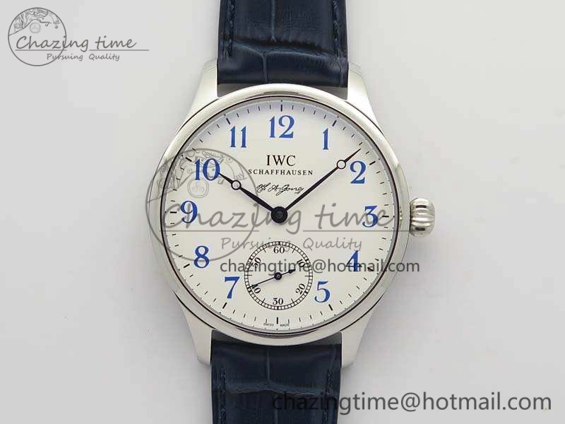 Portuguese Fa Jones IW544203 SS GSF 1:1 Best Edition White Dial On Leather Strap Casual 7235