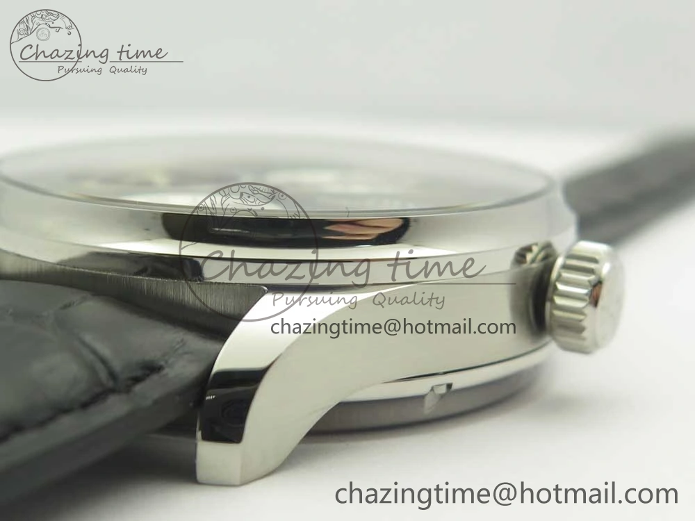 Portuguese Flying Tourbillon SS Gray Dial 2 Sub Dials on Black Leather Strap ComfortFit 7159
