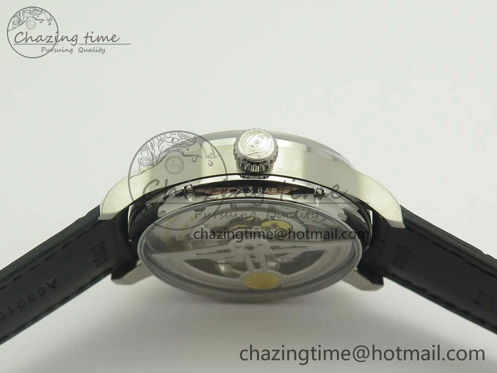 Portuguese Flying Tourbillon SS Gray Dial 2 Sub Dials on Black Leather Strap ComfortFit 7159
