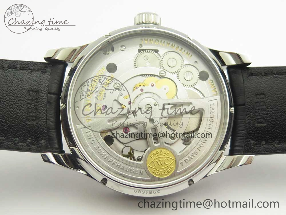 Portuguese Flying Tourbillon SS Gray Dial 2 Sub Dials on Black Leather Strap ComfortFit 7159