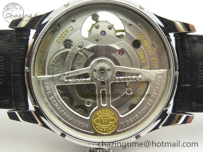 Portuguese Flying Tourbillon SS Gray Dial 2 Sub Dials on Black Leather Strap ComfortFit 7159