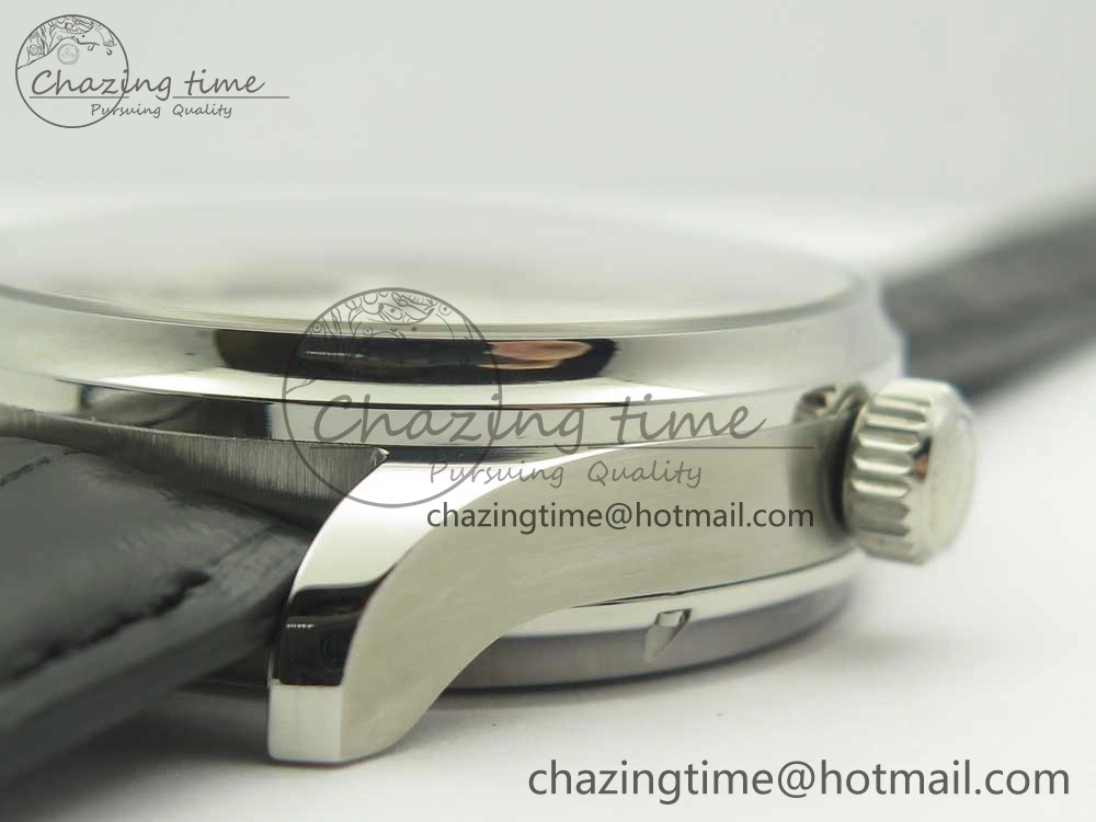 Portuguese Flying Tourbillon SS White Dial 2 Sub Dials on Black Leather Strap SoftTouch 7161