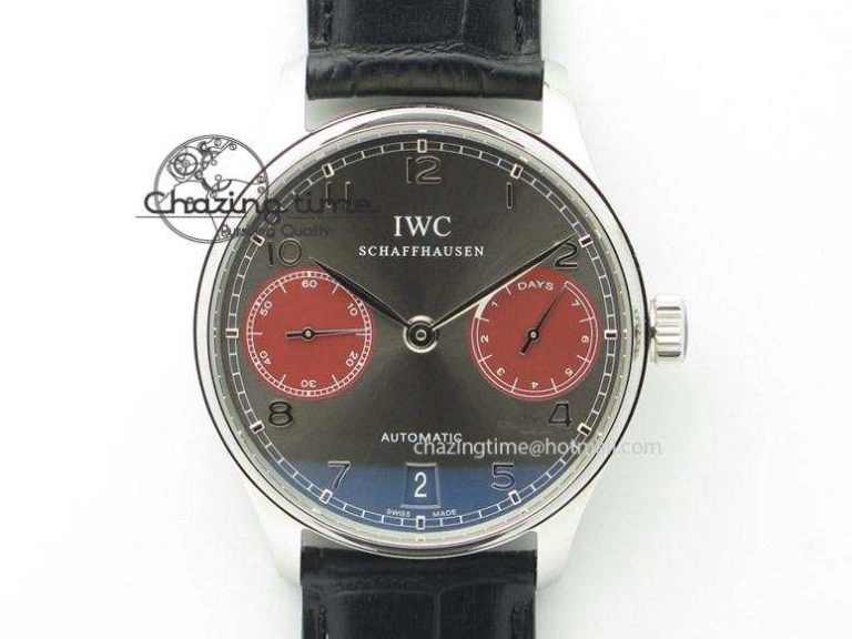 Portuguese IW358304 ZF 1:1 Best Edition SS Blue Dial on Leather Strap A TravelReady 7078