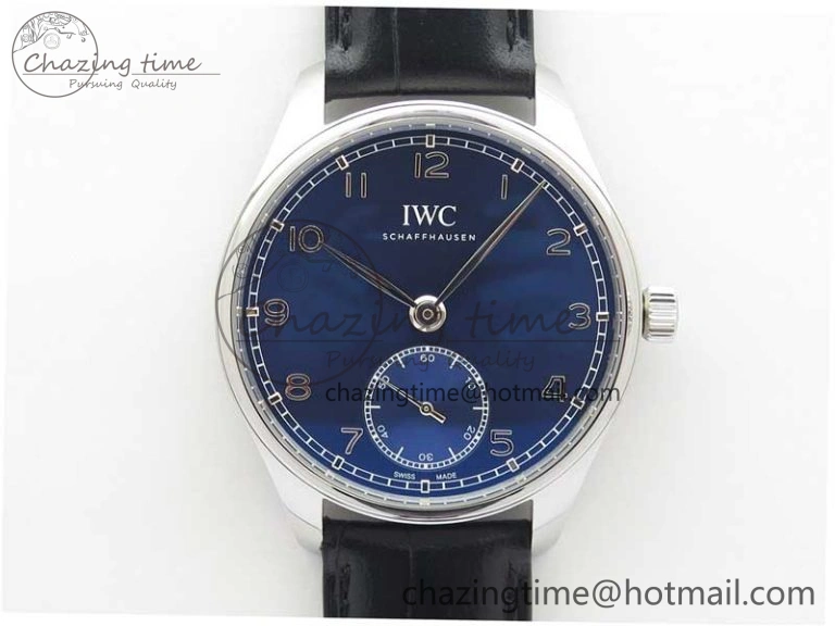 Portuguese IW358304 ZF 1:1 Best Edition SS Blue Dial on Leather Strap A TravelReady 7078