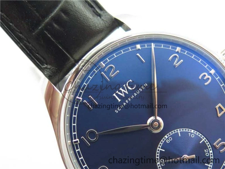 Portuguese IW358304 ZF 1:1 Best Edition SS Blue Dial on Leather Strap A TravelReady 7078