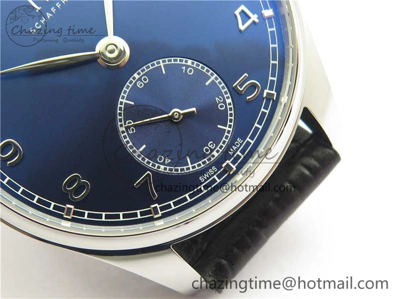 Portuguese IW358304 ZF 1:1 Best Edition SS Blue Dial on Leather Strap A TravelReady 7078