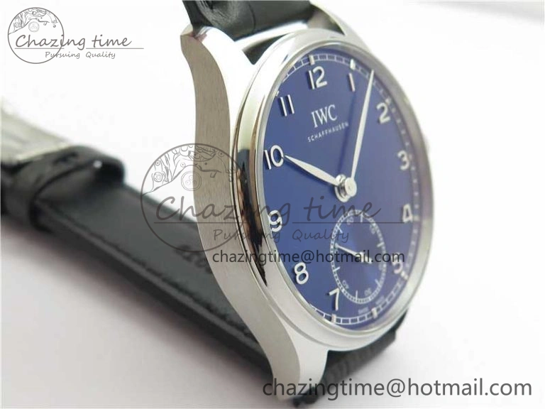 Portuguese IW358304 ZF 1:1 Best Edition SS Blue Dial on Leather Strap A TravelReady 7078
