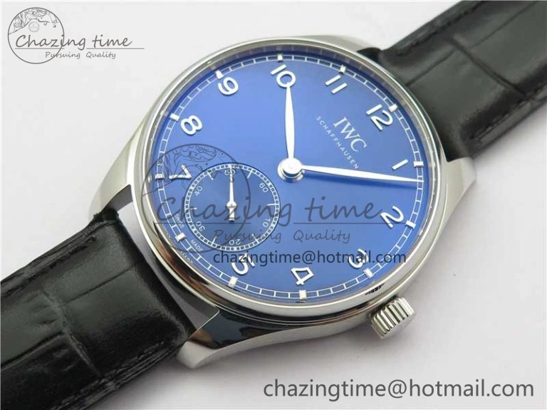 Portuguese IW358304 ZF 1:1 Best Edition SS Blue Dial on Leather Strap A TravelReady 7078