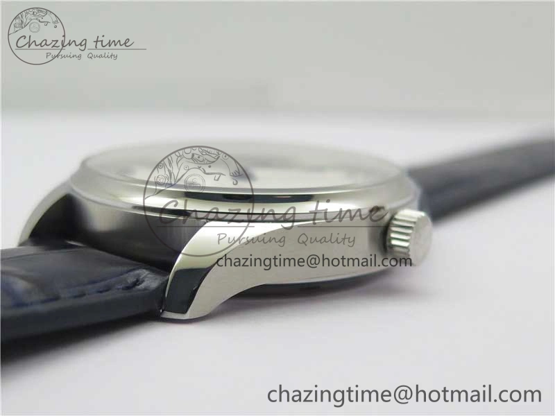 Practical Portuguese IW358304 ZF 1:1 Best Edition SS White Dial Blue Markers on Leather Strap A 7079