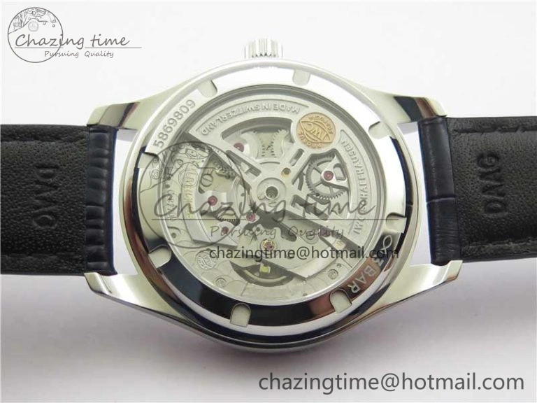 Practical Portuguese IW358304 ZF 1:1 Best Edition SS White Dial Blue Markers on Leather Strap A 7079