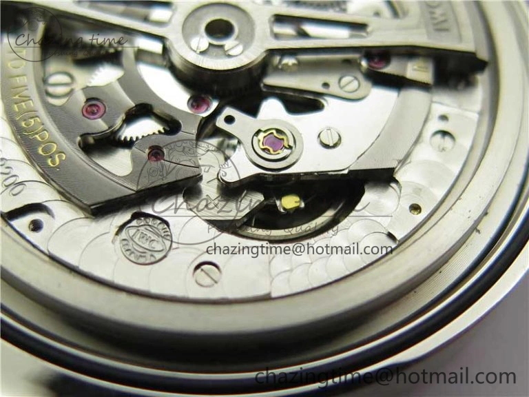 Practical Portuguese IW358304 ZF 1:1 Best Edition SS White Dial Blue Markers on Leather Strap A 7079