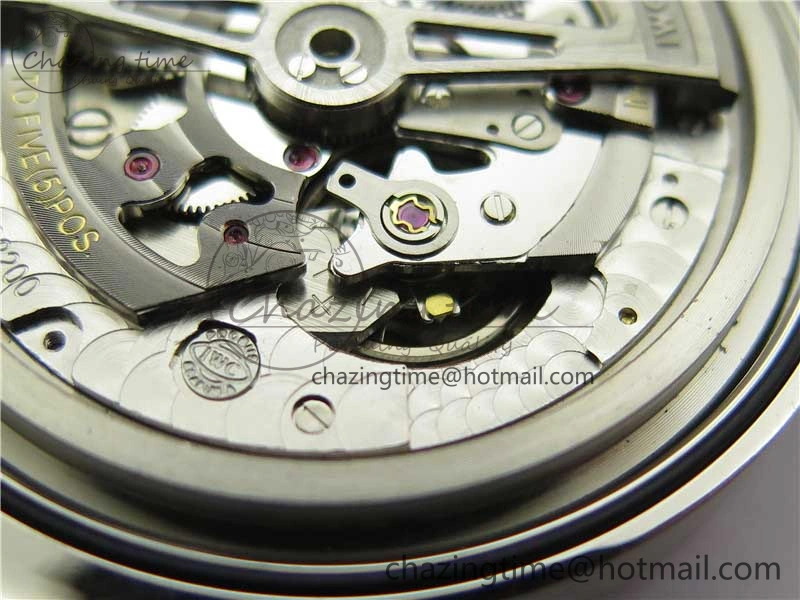 Practical Portuguese IW358304 ZF 1:1 Best Edition SS White Dial Blue Markers on Leather Strap A 7079