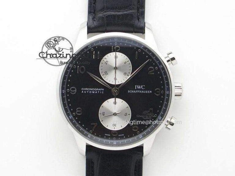 Portuguese IW358304 ZF 1:1 Best Edition SS White Dial RG Markers on Leather Strap A Lightweight 7077
