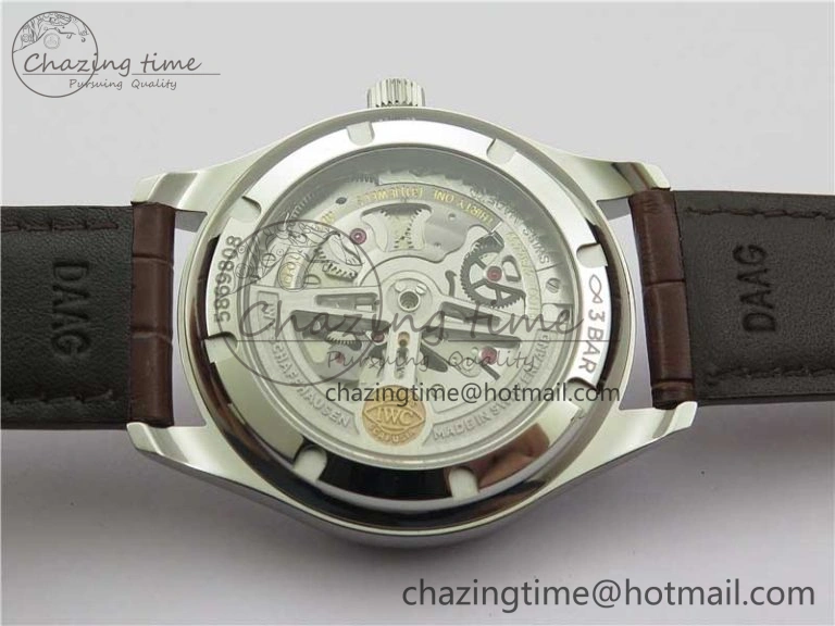 Portuguese IW358304 ZF 1:1 Best Edition SS White Dial RG Markers on Leather Strap A Lightweight 7077