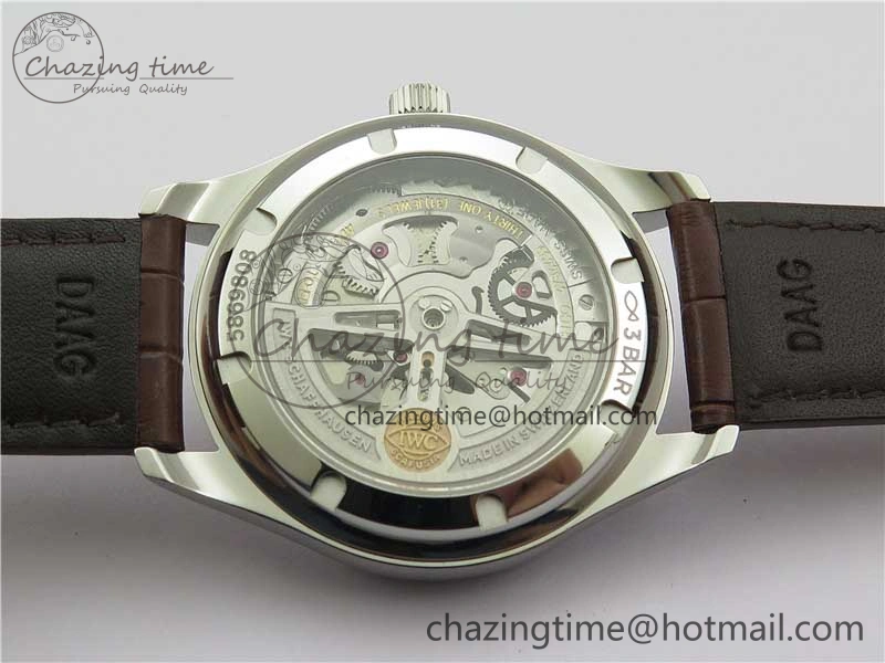 Portuguese IW358304 ZF 1:1 Best Edition SS White Dial RG Markers on Leather Strap A Lightweight 7077