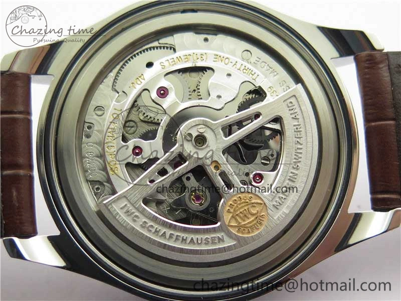 Portuguese IW358304 ZF 1:1 Best Edition SS White Dial RG Markers on Leather Strap A Lightweight 7077