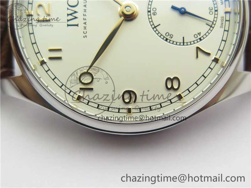 Portuguese IW358304 ZF 1:1 Best Edition SS White Dial RG Markers on Leather Strap A Lightweight 7077