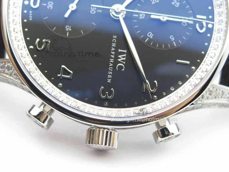 Contemporary Portuguese IW3714 Diam ZF V2 1:1 Best Edition Black Dial On Black Leather Strap A79350 (Slim Movement) 7245