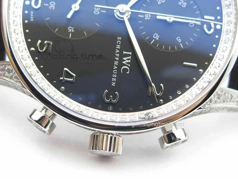 Contemporary Portuguese IW3714 Diam ZF V2 1:1 Best Edition Black Dial On Black Leather Strap A79350 (Slim Movement) 7245