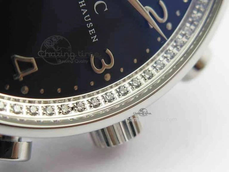 Contemporary Portuguese IW3714 Diam ZF V2 1:1 Best Edition Black Dial On Black Leather Strap A79350 (Slim Movement) 7245