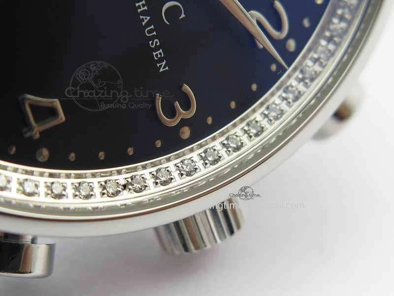Contemporary Portuguese IW3714 Diam ZF V2 1:1 Best Edition Black Dial On Black Leather Strap A79350 (Slim Movement) 7245