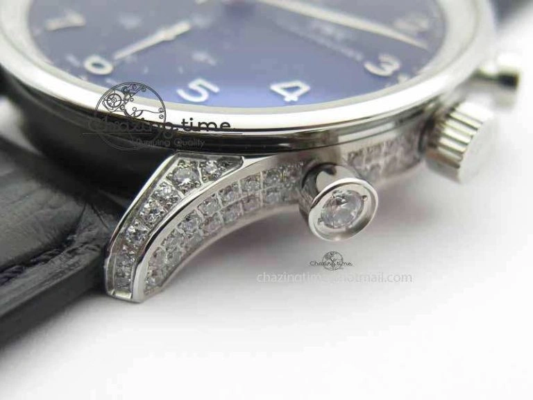 Contemporary Portuguese IW3714 Diam ZF V2 1:1 Best Edition Black Dial On Black Leather Strap A79350 (Slim Movement) 7245