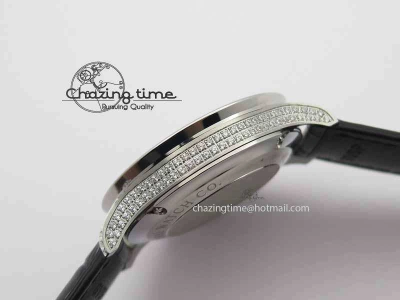 Contemporary Portuguese IW3714 Diam ZF V2 1:1 Best Edition Black Dial On Black Leather Strap A79350 (Slim Movement) 7245