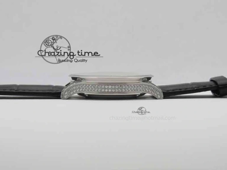 Contemporary Portuguese IW3714 Diam ZF V2 1:1 Best Edition Black Dial On Black Leather Strap A79350 (Slim Movement) 7245