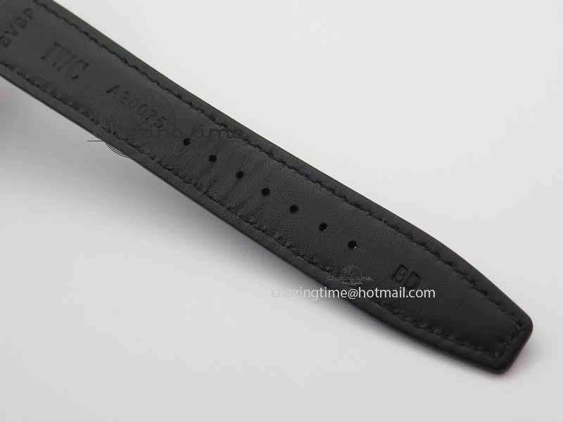 Contemporary Portuguese IW3714 Diam ZF V2 1:1 Best Edition Black Dial On Black Leather Strap A79350 (Slim Movement) 7245