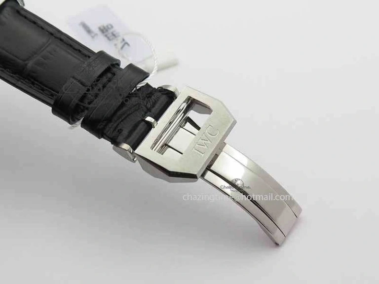 Contemporary Portuguese IW3714 Diam ZF V2 1:1 Best Edition Black Dial On Black Leather Strap A79350 (Slim Movement) 7245