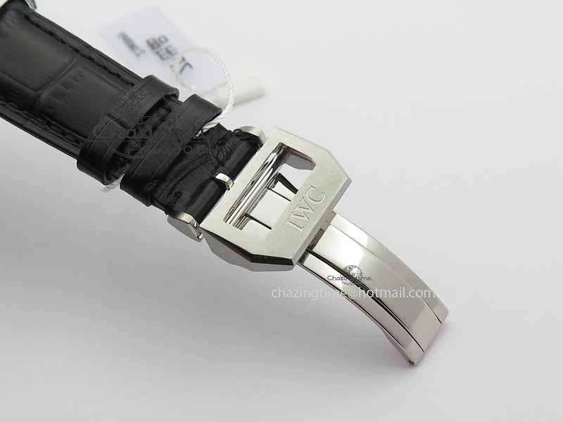 Contemporary Portuguese IW3714 Diam ZF V2 1:1 Best Edition Black Dial On Black Leather Strap A79350 (Slim Movement) 7245