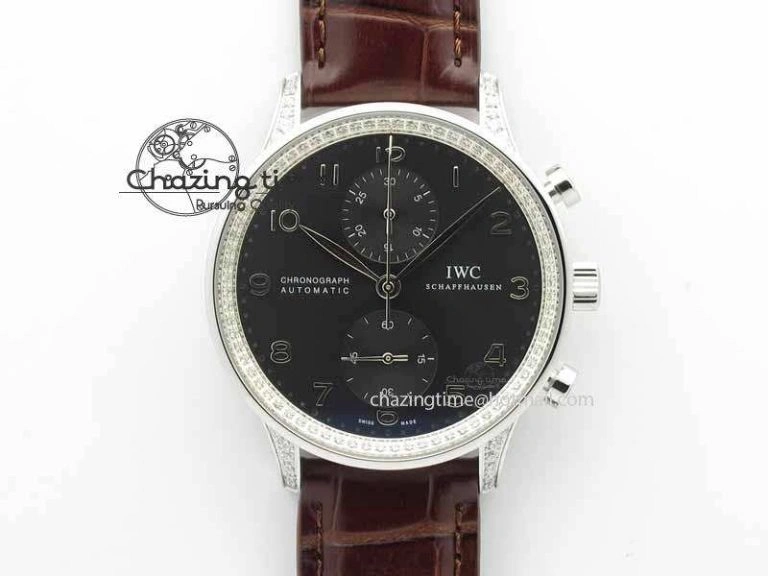 Thermal Portuguese IW3714 Diam ZF V2 1:1 Best Edition Gray Dial On Brown Leather Strap A79350 (Slim Movement) 7250