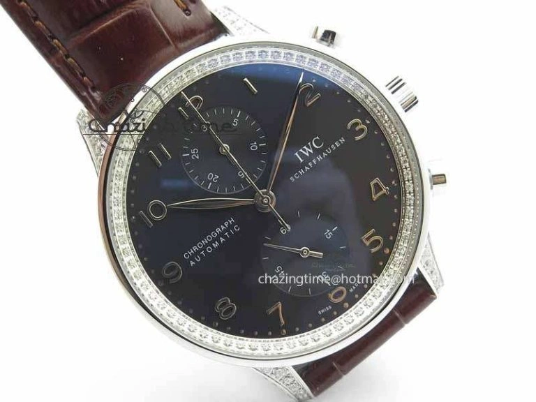 Thermal Portuguese IW3714 Diam ZF V2 1:1 Best Edition Gray Dial On Brown Leather Strap A79350 (Slim Movement) 7250