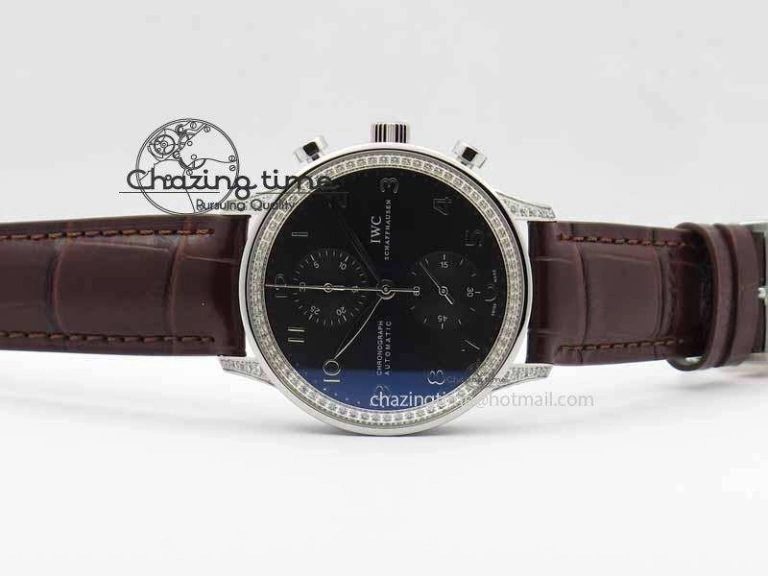 Thermal Portuguese IW3714 Diam ZF V2 1:1 Best Edition Gray Dial On Brown Leather Strap A79350 (Slim Movement) 7250