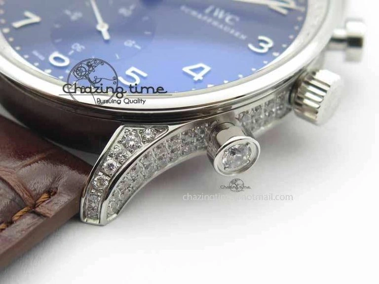 Thermal Portuguese IW3714 Diam ZF V2 1:1 Best Edition Gray Dial On Brown Leather Strap A79350 (Slim Movement) 7250