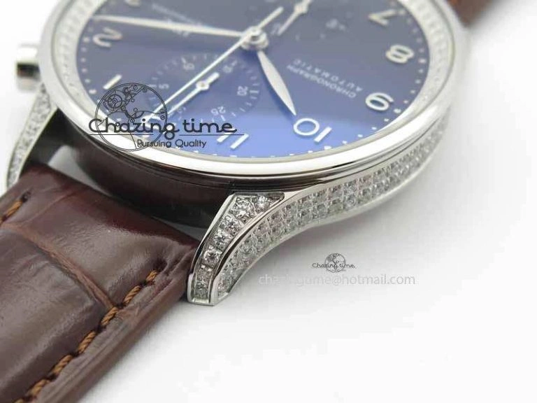 Thermal Portuguese IW3714 Diam ZF V2 1:1 Best Edition Gray Dial On Brown Leather Strap A79350 (Slim Movement) 7250