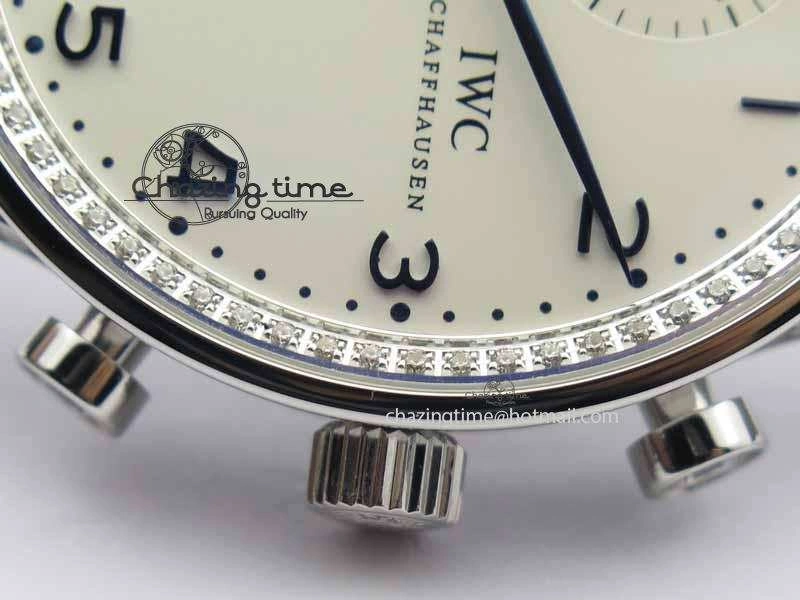 Portuguese IW3714 Diam ZF V2 1:1 Best Edition White Dial Blue Makers On Blue Leather Strap A79350 (Slim Movement) ZipUp 7248
