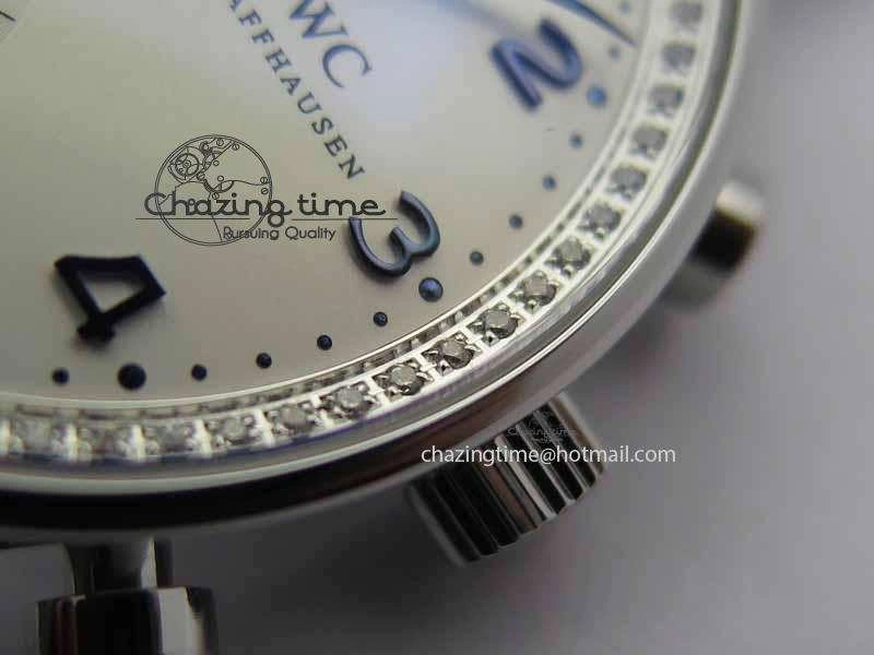 Portuguese IW3714 Diam ZF V2 1:1 Best Edition White Dial Blue Makers On Blue Leather Strap A79350 (Slim Movement) ZipUp 7248