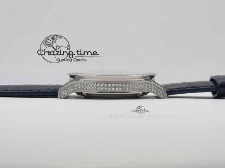 Portuguese IW3714 Diam ZF V2 1:1 Best Edition White Dial Blue Makers On Blue Leather Strap A79350 (Slim Movement) ZipUp 7248