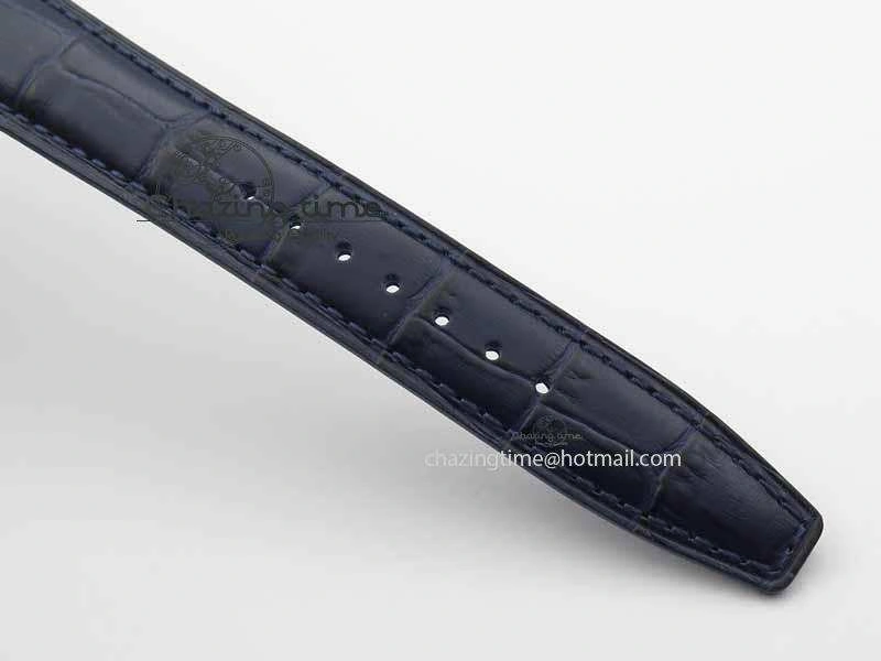Portuguese IW3714 Diam ZF V2 1:1 Best Edition White Dial Blue Makers On Blue Leather Strap A79350 (Slim Movement) ZipUp 7248
