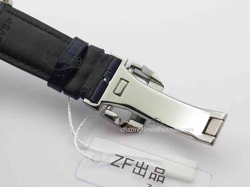 Portuguese IW3714 Diam ZF V2 1:1 Best Edition White Dial Blue Makers On Blue Leather Strap A79350 (Slim Movement) ZipUp 7248