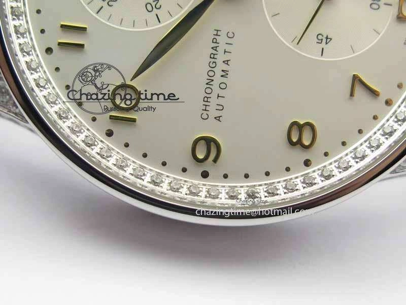 MultiPurpose Portuguese IW3714 Diam ZF V2 1:1 Best Edition White Dial RG Numbers On Brown Leather Strap A79350 (Slim Movement) 7246