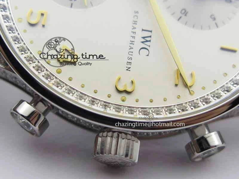 MultiPurpose Portuguese IW3714 Diam ZF V2 1:1 Best Edition White Dial RG Numbers On Brown Leather Strap A79350 (Slim Movement) 7246