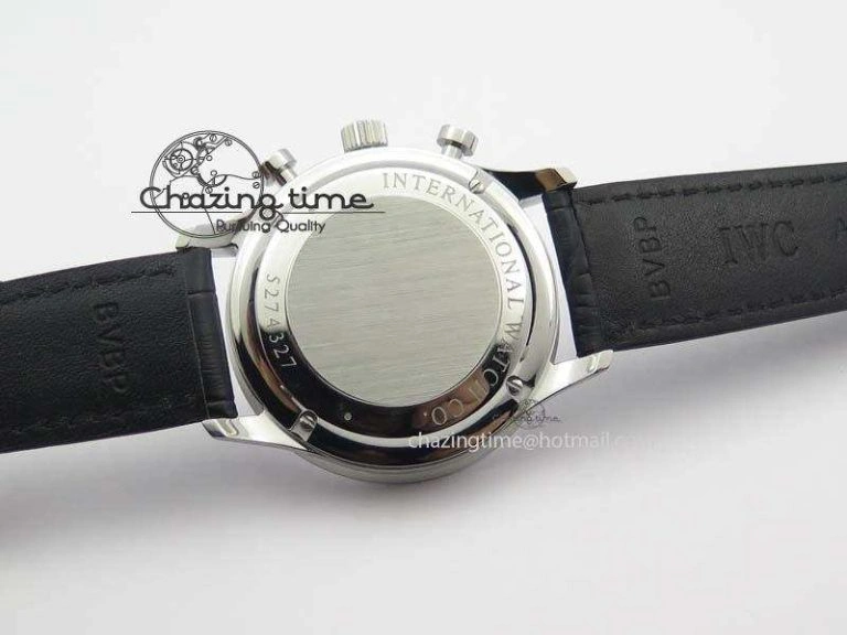UrbanChic Portuguese IW371404 ZF V3 1:1 Best Edition SS Black Dial On Black Leather Strap A 7267