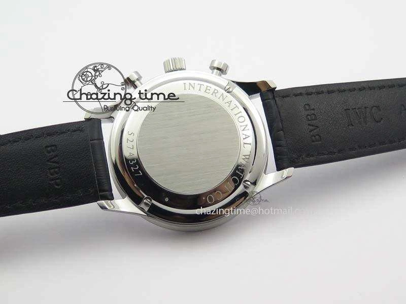 UrbanChic Portuguese IW371404 ZF V3 1:1 Best Edition SS Black Dial On Black Leather Strap A 7267