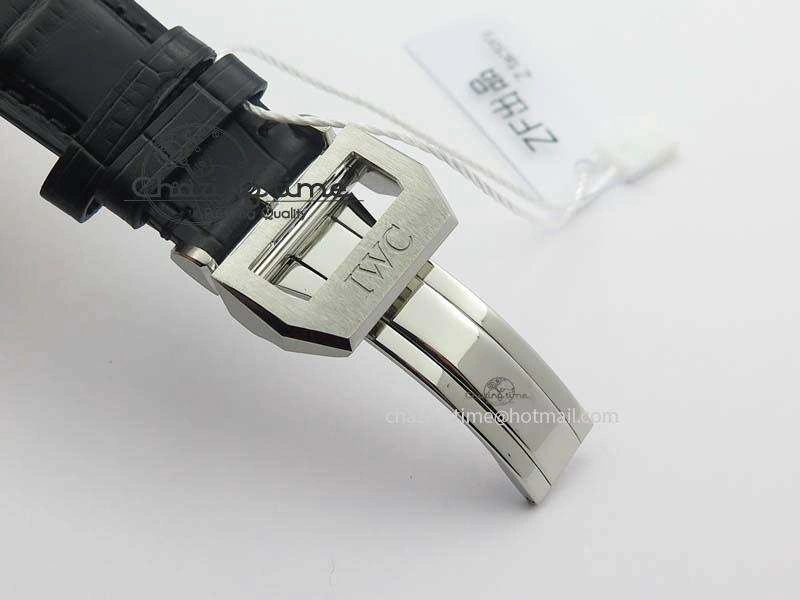 UrbanChic Portuguese IW371404 ZF V3 1:1 Best Edition SS Black Dial On Black Leather Strap A 7267